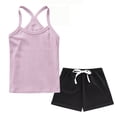 thumbnail image 2 of Cethrio Girls Cotton Outfit Sets, 2 Piece Sleeveless Soft Casual Kids' Summer Clothing Sets Pink Size 1-2 T, 2 of 8