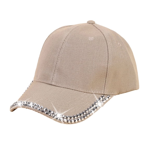 Rhinestone Baseball Cap with Adjustable Fit, Women's Sparkly Summer Sun Hat, Casual Glam Outdoor Headwear