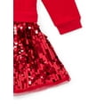 thumbnail image 3 of Wonder Nation Girls Sequin Skirt Sweatshirt Dress, Sizes 4-10, 3 of 3