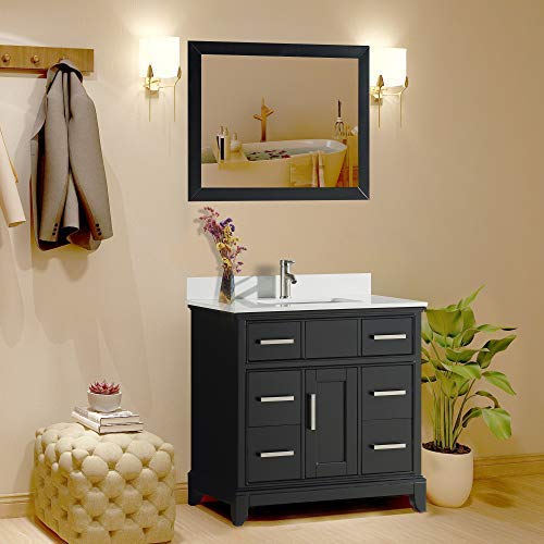 Vanity Art 36" Single Sink Bathroom Vanity Combo Set 6Drawers, 1Shelf