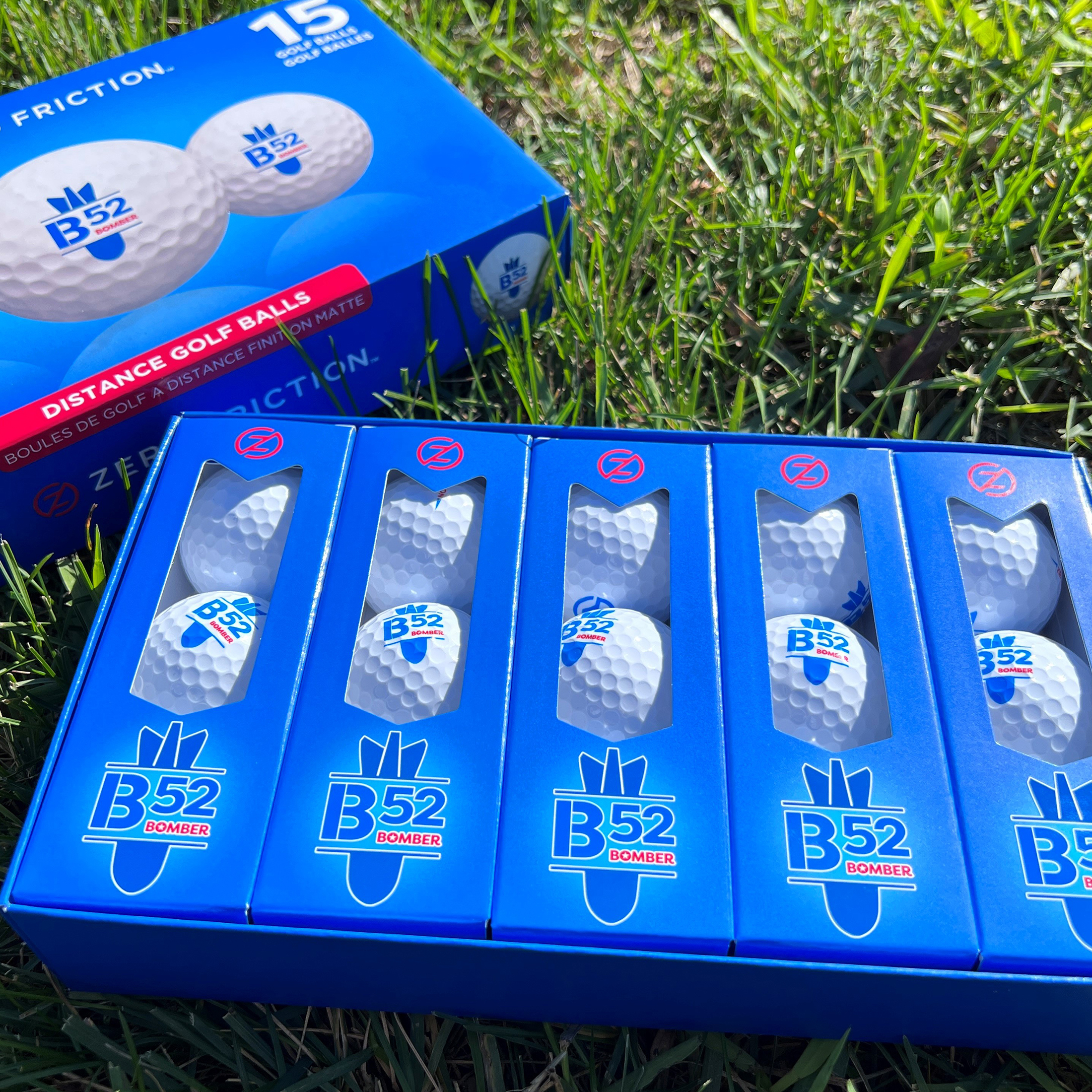 Zero Friction B52 Distance Golf Ball - 15 Piece White Ball Set