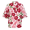 thumbnail image 4 of DeHolifer T-Shirts for Women V-Neck Camouflage Printed Ruffle Short Sleeve Summer Trendy Beach Lightweight Casual Tops Pink XL, 4 of 7