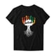 thumbnail image 2 of Tops de Manga Corta para las Mujeres de Ajuste Suelto, Día de la Independencia Negro Impreso, Cuello Redondo Suelto Superior, 2 of 4