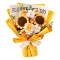 thumbnail image 1 of Ramo de flores de crochet terminado, flores artificiales, regalos para el Día de la Madre, mesa amarillo, 1 of 9