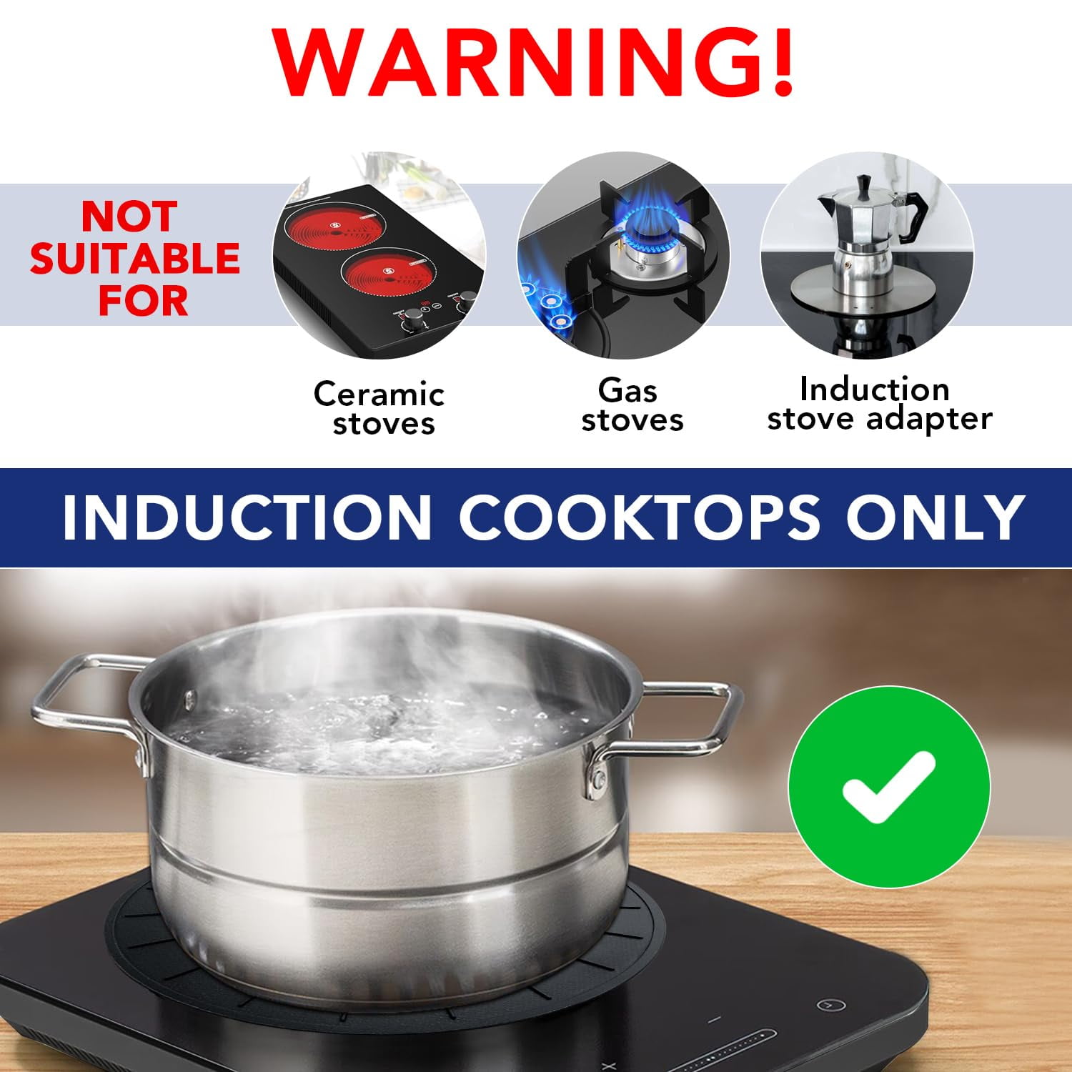 Induction Cooktop Protector - Induction Cooktop Silicone Stove Top Mat (Large - 11 Inches) Cover Reusable Fiberglass Heatproof Mat for Cooking Surface Protection Easy Clean