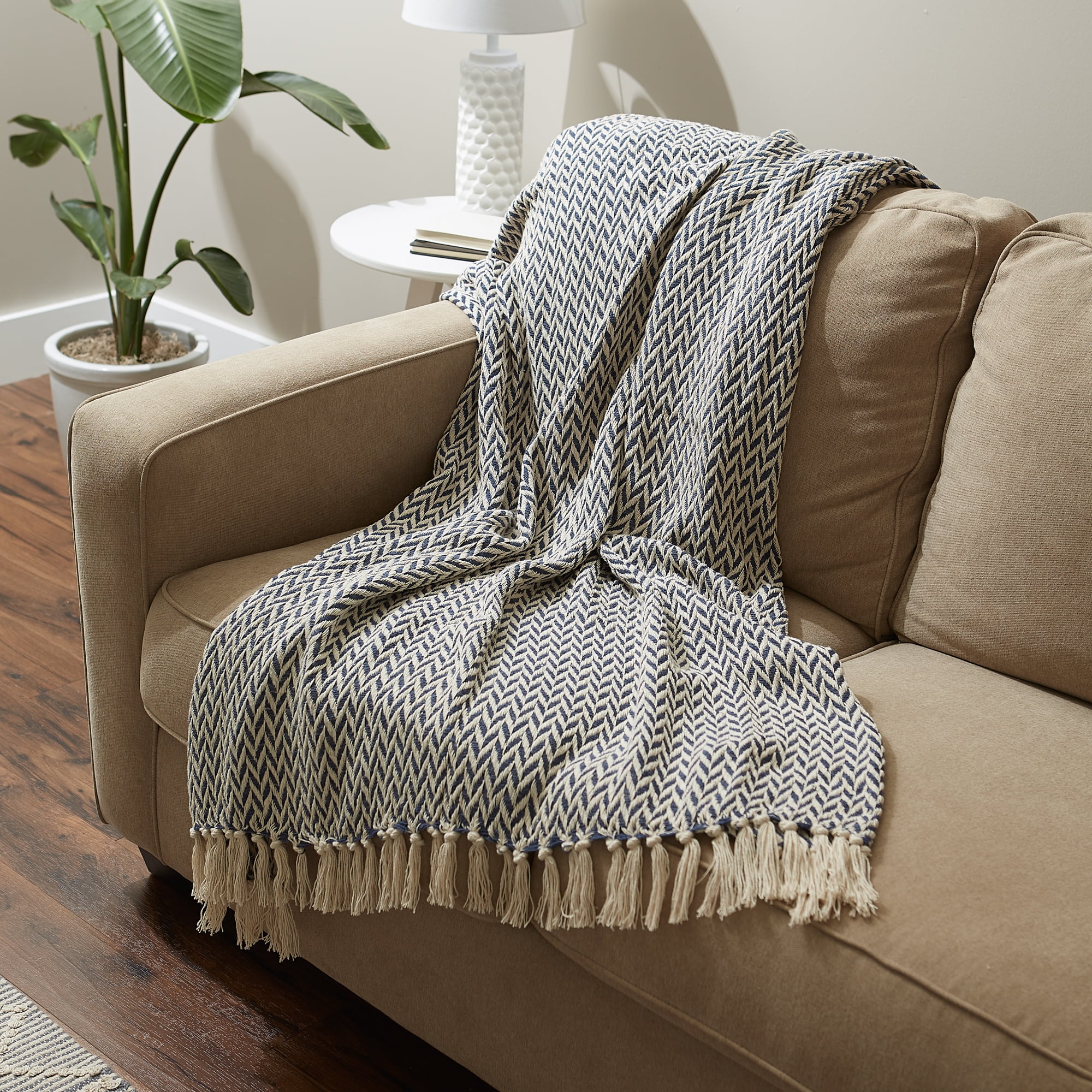 DII Zig-Zag Cotton 50x60-Inch Throw Blanket