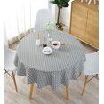 thumbnail image 1 of Table Cloth, Round, Cotton Linen, Simple Twill, Suitable for Home Kitchen Decoration, diameter 120 cm, 1 of 4