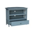 thumbnail image 6 of Solid Wood TV Stand with Shelves and Drawer in Ocean Blue  - 28.9" Height, 6 of 10