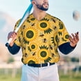 thumbnail image 6 of Daiia Bees and Sunflowers Mens Baseball Jersey Button Down Shirts Short Sleeve Sports Uniforms-3X-Large, 6 of 9