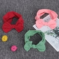 thumbnail image 4 of Juego de 3 diademas de nailon para recién nacidos, suaves y bonitas, con lazo decorativo (burdeos, verde y rosa), 4 of 12