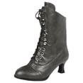 thumbnail image 2 of Women's Victorian Ankle Boots - Mid Calf, Round Toe, Black Boots with Chunky Heel & Lace Up Detail,36, 2 of 6