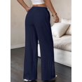 thumbnail image 6 of Women'S Palazzo Pants Summer High Waisted Wide Leg Drawstring Flowy Beach Trousers with Pockets Black S, 6 of 7