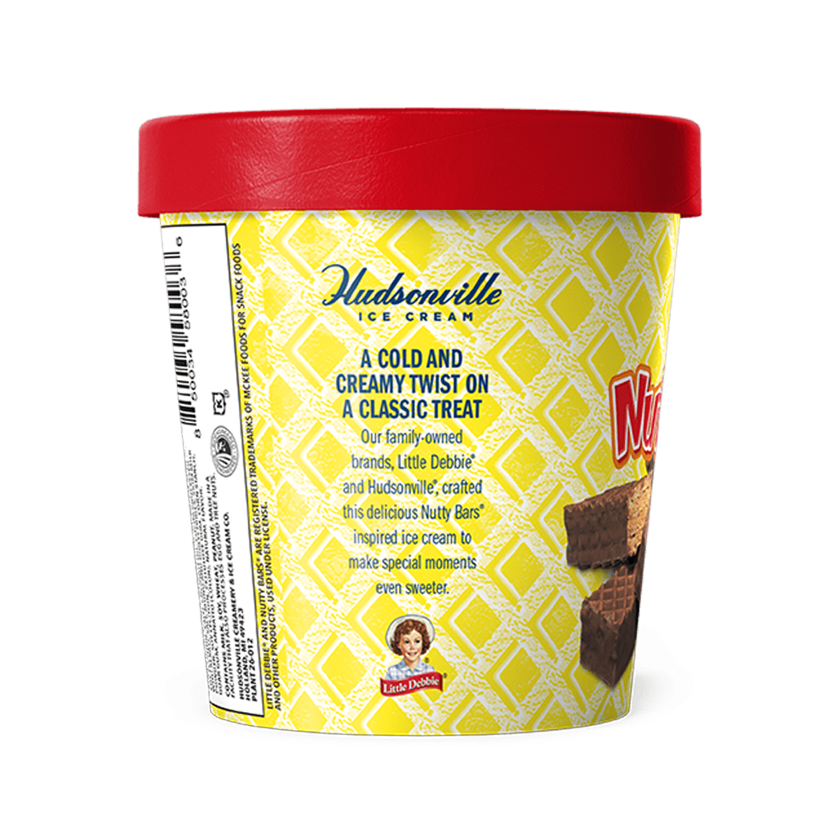 Little Debbie Nutty Bars Peanut Butter & Chocolate Wafer Ice Cream Pint, 16 fl oz, 1 Count