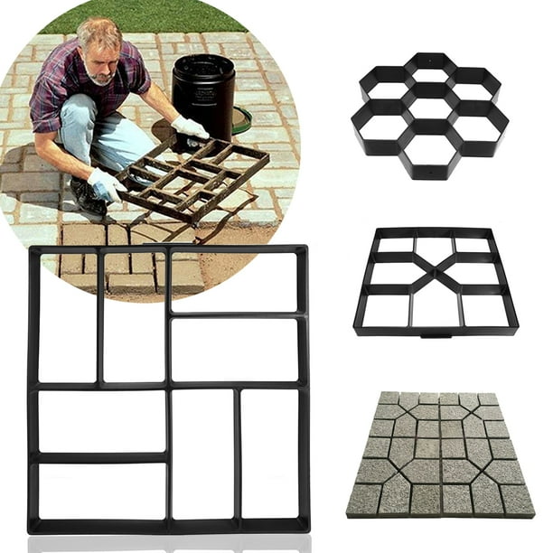 Novashion Walk Maker Reusable Concrete Path Maker Molds Stepping Stone Paver Lawn Patio Yard Garden Diy Walkway Pavement Paving Moulds Walmart Com