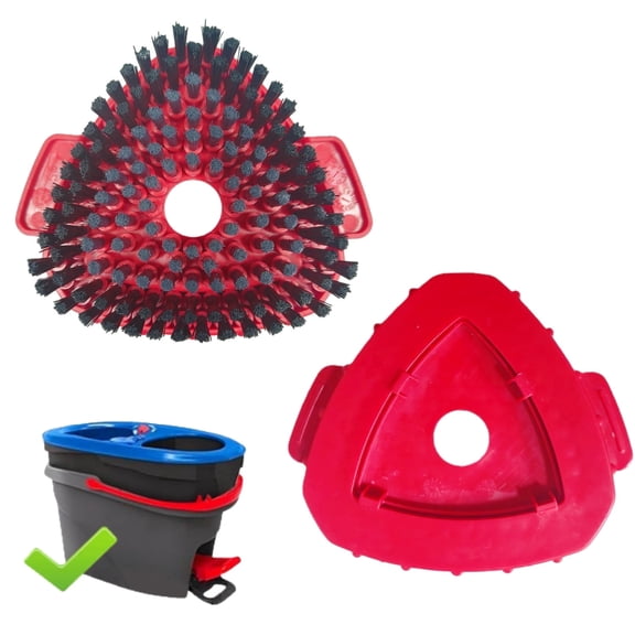 2 Pack Upgraded Spin Mop Replace Scrub Mop Brush Compatible with O Cedar 2 Tank RinseClean, Great for Kitchen, Deck, Bathroom and Shower Floor Scrubber