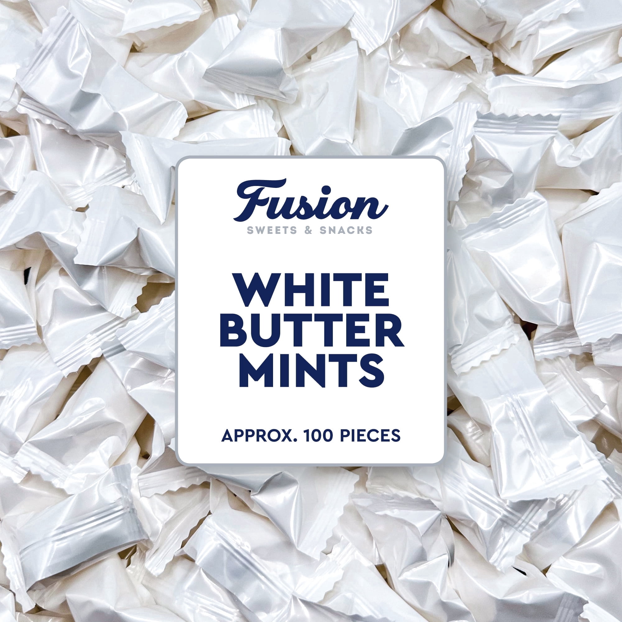 White Buttermints - About 100 Count - Butter Mints Individually Wrapped - Wedding Mints - Perfect For Engagement Parties, Bridal Shower, Rehearsal Dinners, Reception, And More