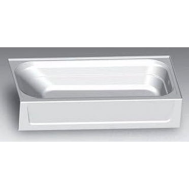 Mustee T6030L Fiberglass Rectangular Alcove Bathtub with Left-Hand Drain, White