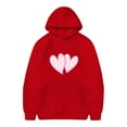 thumbnail image 1 of Graphic Tees for Girls Winter Spring Large Size Drawstring Hooded Long Sleeve Loose Fit Red Fall Tops for Girls Trendy for 5-6 Years, 1 of 4