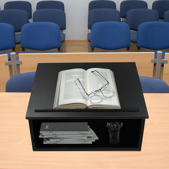 Black Table Top Lectern Portable Tabletop Lectern Classroom Presentation Lectern