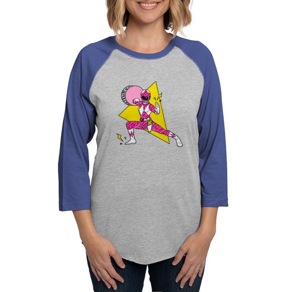 CafePress - Power Rangers Pink Ranger Women's Baseball T Shirt - Womens Baseball Tee