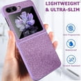 thumbnail image 4 of Compatible Sparkly Case for Samsung Galaxy Z Flip 5 5G Case with Screen Protector,Bling Rhinestone Diamond Phone Case Samsung Z Flip 5,Slim Case for Samsung Galaxy Flip 5 Case Women Girls Purple, 4 of 13