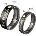 thumbnail image 6 of YAZI Jewelry His or Hers Matching Set His Crazy Her Weirdo Titanium Stainless Steel Couple Ring, 6 of 8