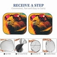 thumbnail image 5 of Kdxio Watercolor Glasses Guinea Pig Print 2-Piece Sun Shade Front Windshield - Foldable Car Front Window Sunshades for Most Sedans SUV Truck, 5 of 6