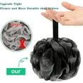thumbnail image 3 of NOGIS Bath Shower Loofah Sponge 70g Bath Mesh Pouf Shower Ball Body Scrubber Exfoliating Bath Sponge for Women and Men, Set of 3, Black, 3 of 7