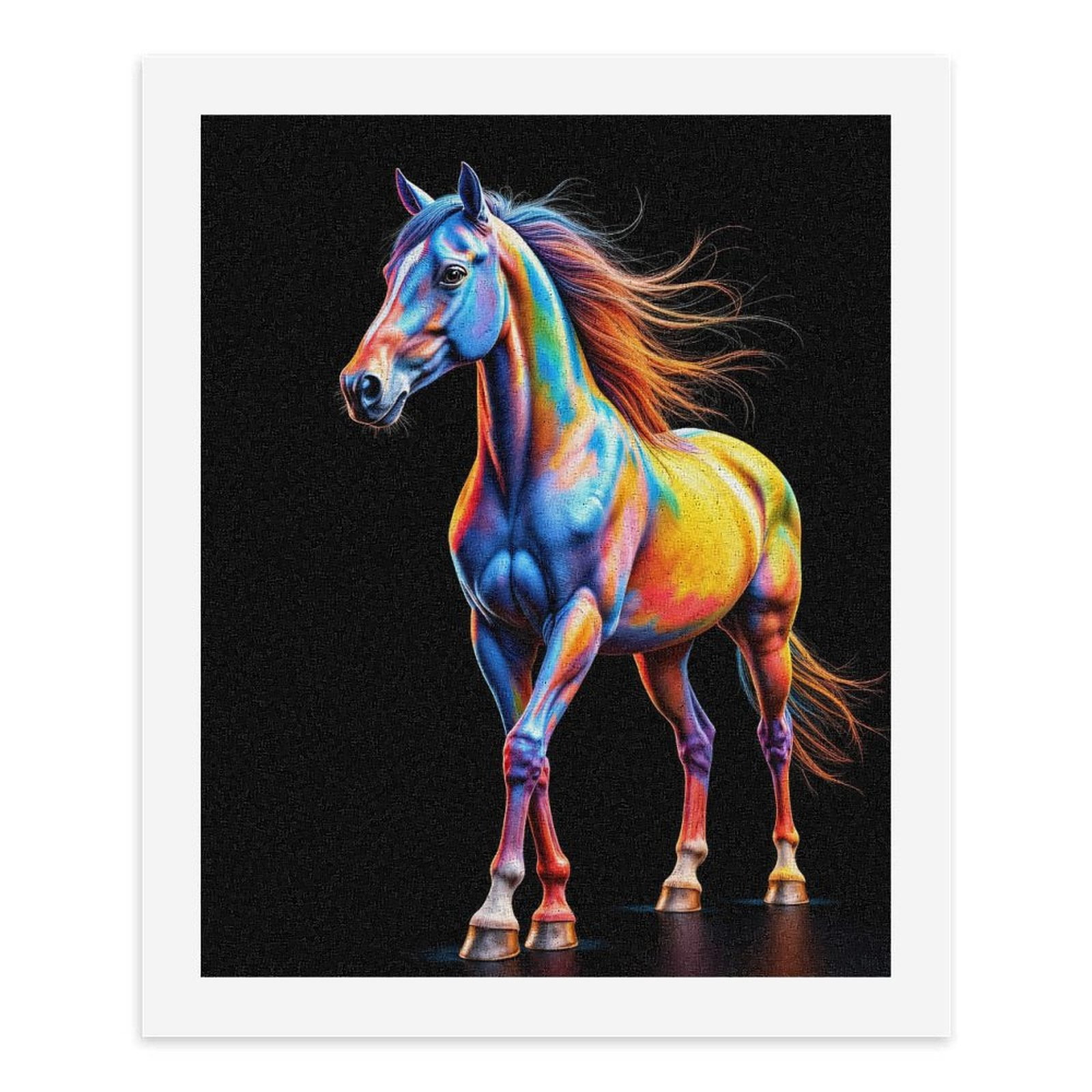 Paint By Numbers Kit for Adults Beginner - DIY Colorful Vibrant Horse Art Image Canvas Painting Kits for Adults, Frameless Paint By Number for Adults for Home Wall Decor 16x20 Inch