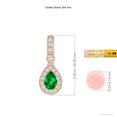 thumbnail image 3 of ANGARA Natural Pear-Shaped Emerald and pave Diamond Halo Pendant in 14K Rose Gold for Women (Size-6x4mm) | May Birthstone, Birthday, Anniversary, Jewelry Gift for Women | Natural Emerald Necklace, 3 of 7