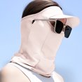 thumbnail image 5 of Máscara de protección solar de seda de hielo de verano, sombrero para el sol de cara completa para exteriores, toalla facial ligera y transpirable con orificio para gafas, 5 of 5