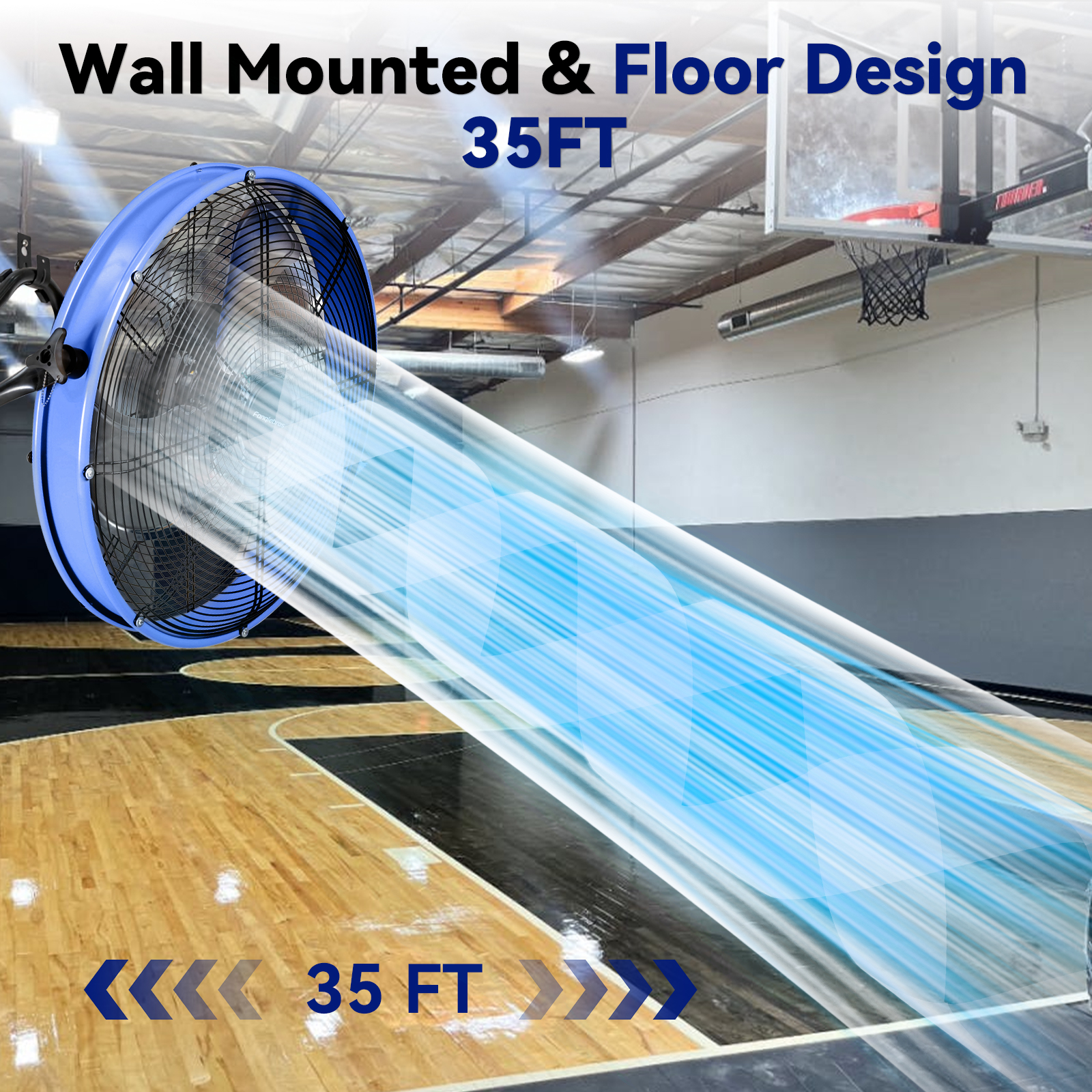20" High Velocity Metal Floor Drum Fan,4500 CFM Heavy Duty Industrial Shop Fan, 3 Speed, 360 Degree Tilt, Wall Mounted & Floor Design for Warehouse, Commercial, Barn, Garage - UL Safety Listed