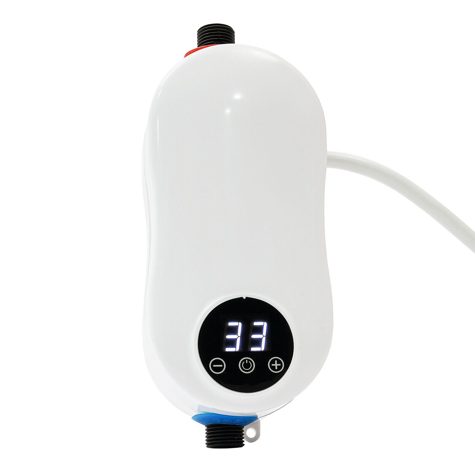 Miumaeov 110V 3500W Mini Electric Tankless Instant Hot Water Heater with Shower Head for Home Kitchen Bathroom White