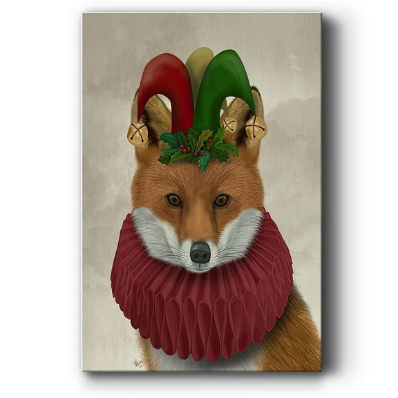 Christmas Foxy Christmas Fool- Gallery Wrapped Canvas