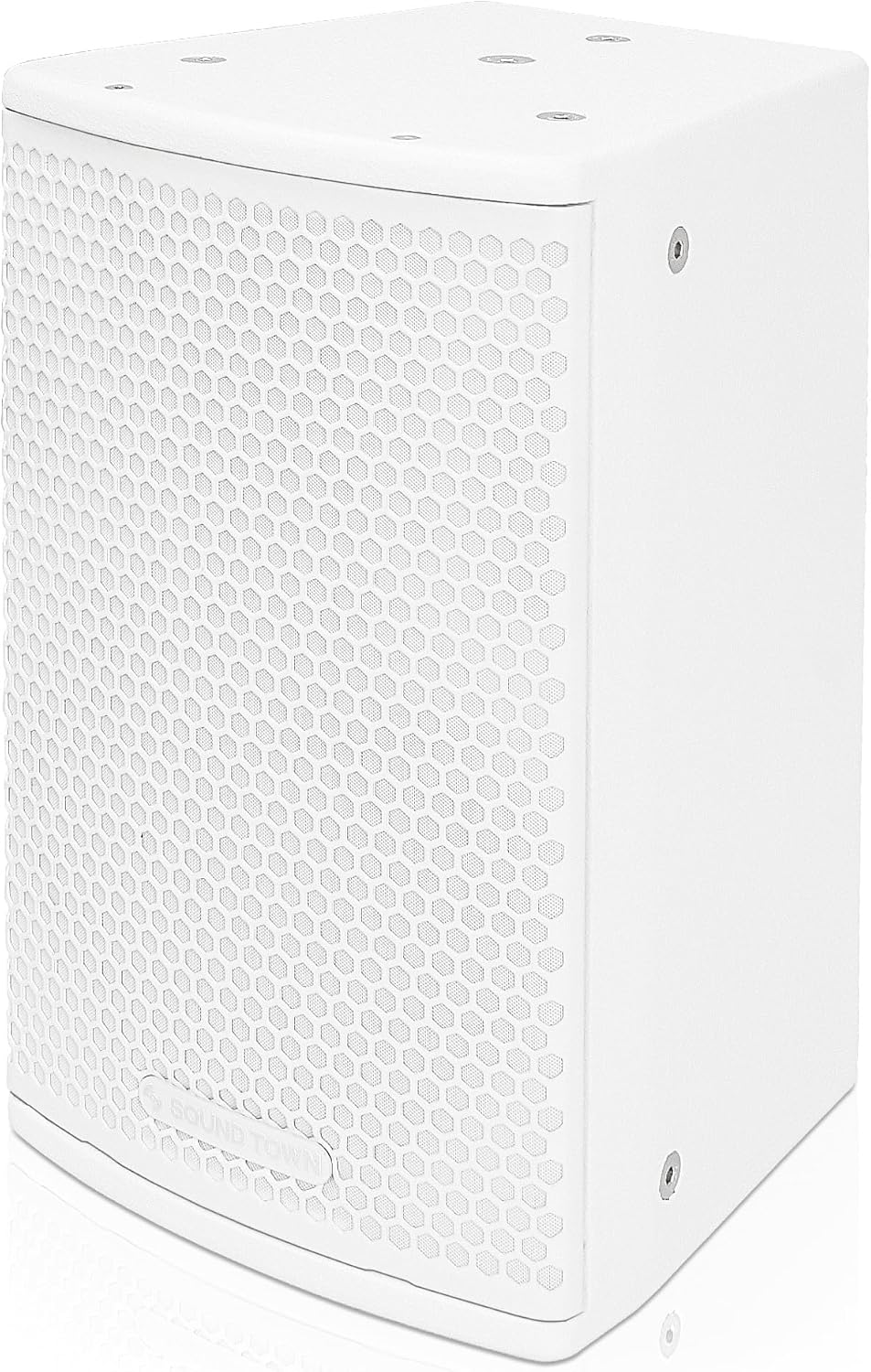 Sound Town CARME Series 8" 350W 2-Way Professional PA DJ Speaker, White with Compression Driver, Rotatable Horn, Birch Plywood, U Bracket for Installation, Live Sound, Karaoke, Bar (CARME-U108WG3)