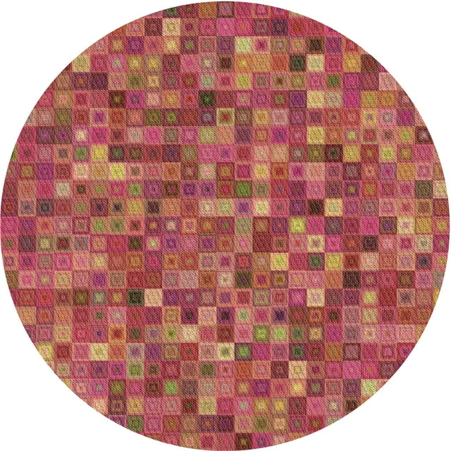 Ahgly Company Tapis d'Intérieur Lavable en Machine Carré Transitionnel Rouge Cramoisi, 3 Pieds Carré