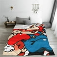 thumbnail image 2 of Lsque Mario Pattern Fuzzy Fleece Throw Blanket Extra Large,Super Soft,Fluffy and Warm Blankets for Couch,Bed,All Season Use (50"x40"), 2 of 7