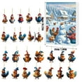 thumbnail image 3 of Chicken Advent Calendar 2025 24 Days Christmas Countdown Calendar 2D Acrylic Funny Chicken Ornaments with Santa Hats Tree Decorations for Home Party Classroom Holiday Displays, 3 of 9