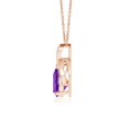 thumbnail image 2 of ANGARA Natural Solitaire Pear-Shaped 1 ct Amethyst Flame Pendant in 14K Rose Gold for Women (Size-8x6mm) | February Birthstone, Anniversary, Jewelry Gift for Women | Natural Amethyst Necklace, 2 of 7