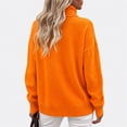 thumbnail image 4 of JULMCOMO Knit Sweaters for Women Thick Turtleneck Loose Fit Casual Baggy Pullover Sweater Drop Shoulder Oversized Warm Fall Outfits Orange M, 4 of 7