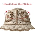 thumbnail image 2 of CoCoMangos Womens Cute Crochet Bucket Hats Floppy Foldable Wide Brim Knit Beanie Caps Fashion Striped Floral Fishing Beach Sun Hat, 2 of 2