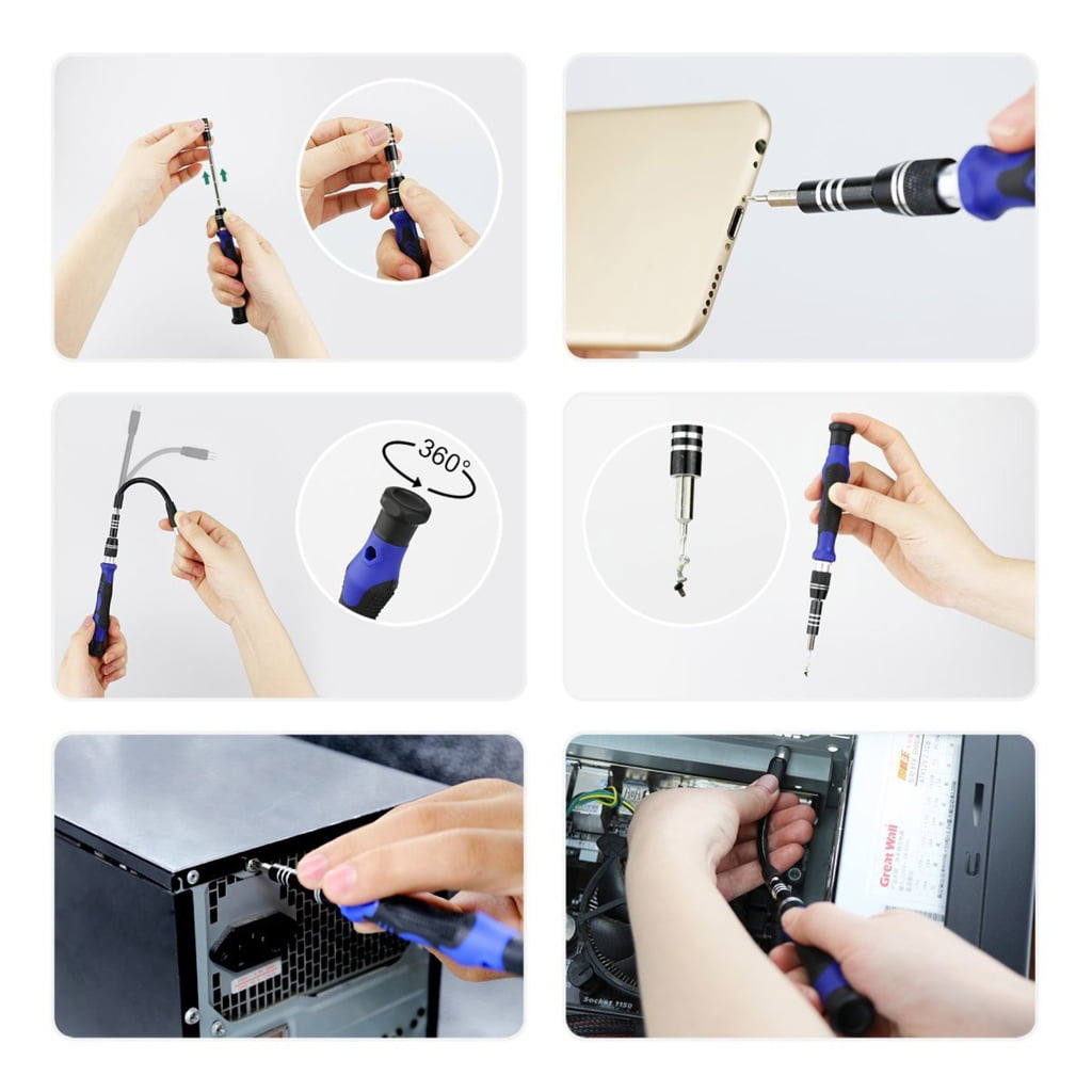 80 in 1 Computer Repair Tool Kit PC Building Tool Magnetic Bit Flexible Shaft