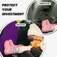 thumbnail image 4 of Pofeuu Purple Print 2 Pack PU Leather Kick Mat Back Seat Protector, Universal Car Seat Back Organizer, Waterproof Backseat Protector For Most Car, 4 of 8