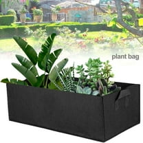 Luxcidy Felt Grow Bag Rectangle Planting Nursery Pot Outdoor Garden Flower Planting Bag with Handle Garden Vegetable Planting Container (Black)