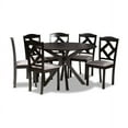 thumbnail image 2 of Baxton Studio Carlin Modern Transitional Grey Fabric Upholstered and Dark Brown Finished Wood 7-Piece Dining Set, 2 of 7