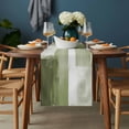 thumbnail image 2 of Sage Green Geometric Table Runner - 120 Inch Long, Kitchen Dining Table Runner Dresser Scarves, Watercolor Ombre Modern Abstract Art Farmhouse Decor for Coffee Tables Wedding Party Banquet, 2 of 8