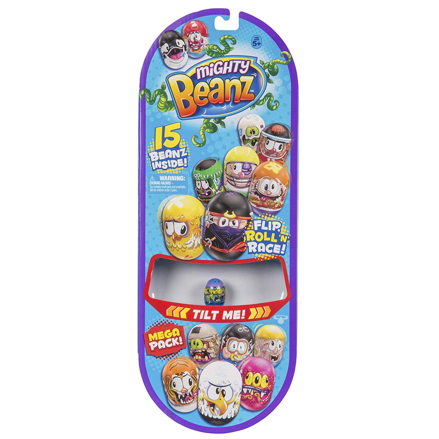 15 Count Flip Roll 'N Race Collector Pack Mighty Beanz 