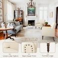 thumbnail image 5 of Dycanpo Linen Fabric Accent Chairs Set of 2, Mid Century Upholstered, for Living Room, Beige, 5 of 7