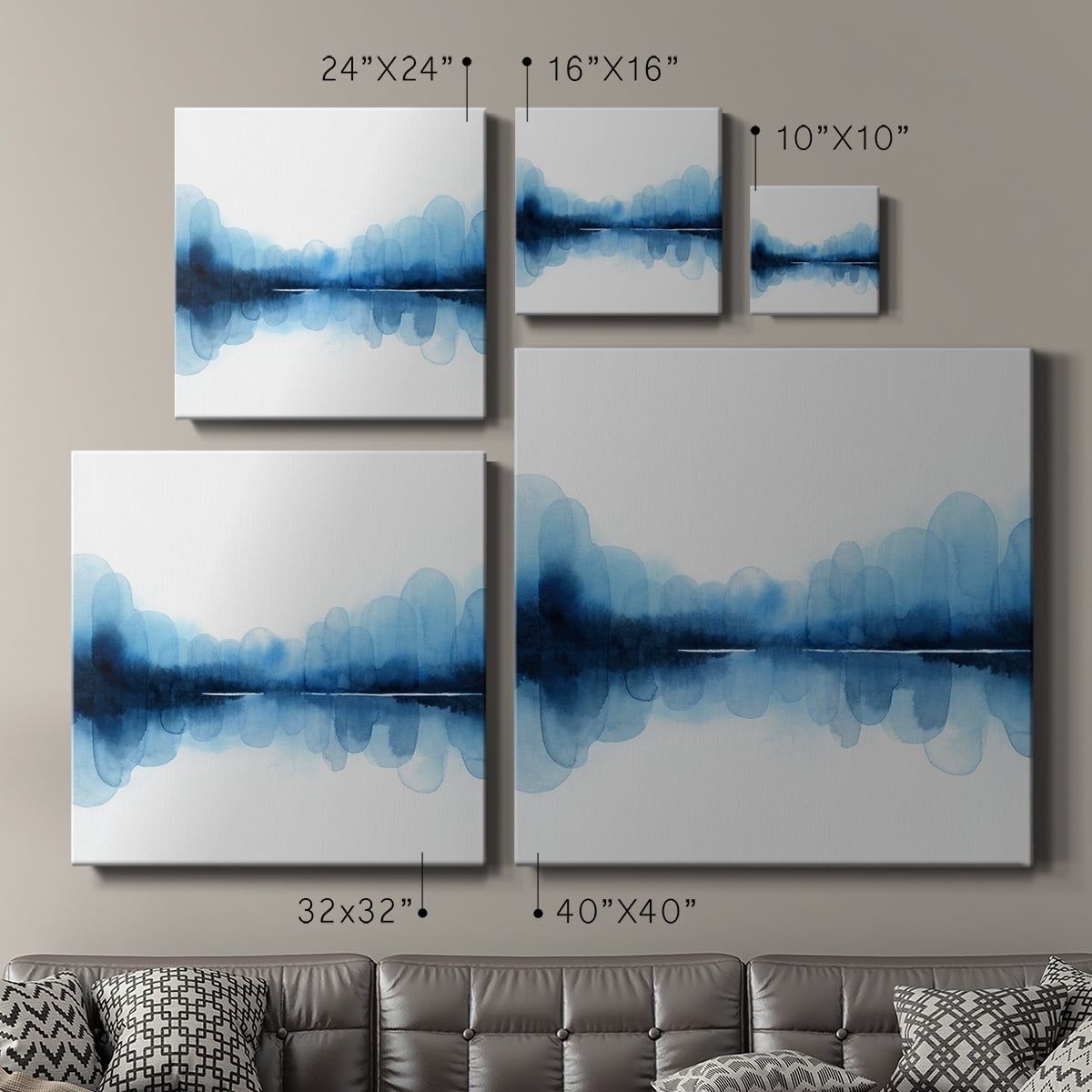 Wexford Home Ultramarine Mirror II-Premium Gallery Wrapped Canvas, 16" x 16" - Ready to Hang