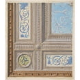 thumbnail image 2 of Jules-Edmond-Charles Lachaise 20x22 Gold Ornate Framed and Double Matted Museum Art Print Titled - Design for the Painted Decoration of a Coffered Ceiling with Initials; Vr (1830-97), 2 of 4